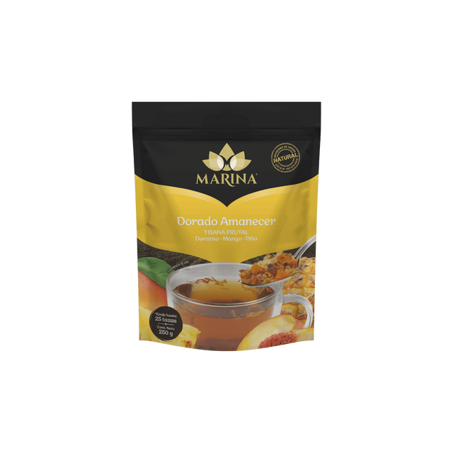 TISANA FRUTAL DURAZNO-MANGO Y PIÑA DORADO AMANECER MARINA BOLSA 250 GRAMOS