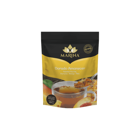 TISANA FRUTAL DURAZNO MANGO Y PIÑA  DORADO AMANECER MARINA BOLSA 500 GRAMOS