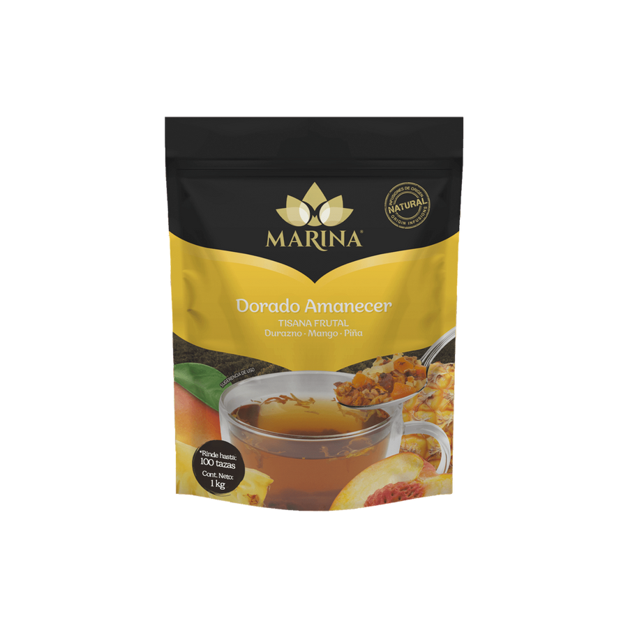 TISANA FRUTAL DURAZNO MANGO Y PIÑA DORADO AMANECER MARINA BOLSA 1 KG