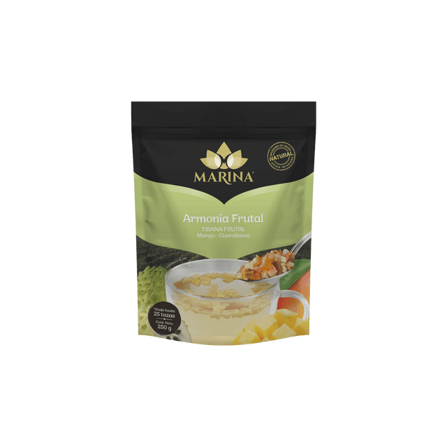 TISANA FRUTAL MANGO GUANABANA  ARMONIA FRUTAL MARINA BOLSA 250 GRAMOS