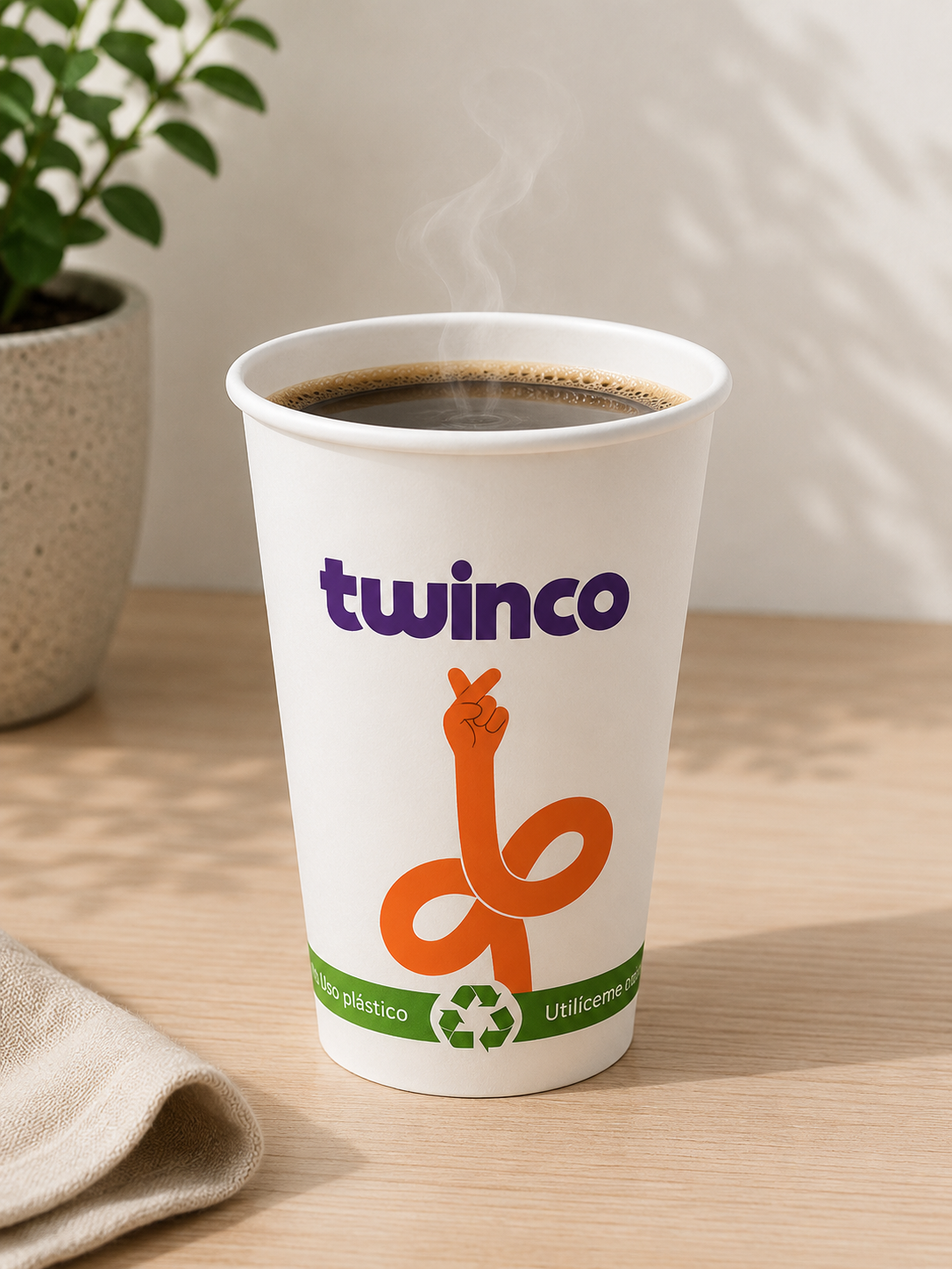 Vaso de Papel de 8 oz para Bebidas | Marca Twinco | Paquete de 50 Pzs