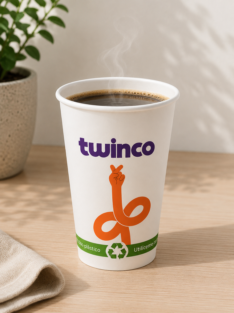 Vaso de Papel de 8 oz para Bebidas | Marca Twinco | Paquete de 50 Pzs