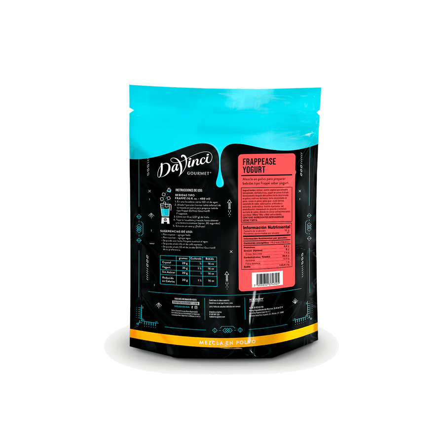 DaVinci Base Frappease Yogurt Base Neutra 1300 Gramos para cafeterías | Kitchen Experts KEX