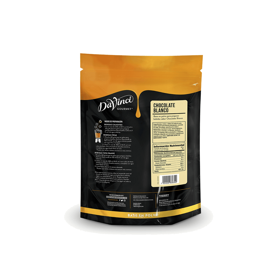 DaVinci Base Chocolate Blanco 1300 Gramos para cafeterías | Kitchen Experts KEX