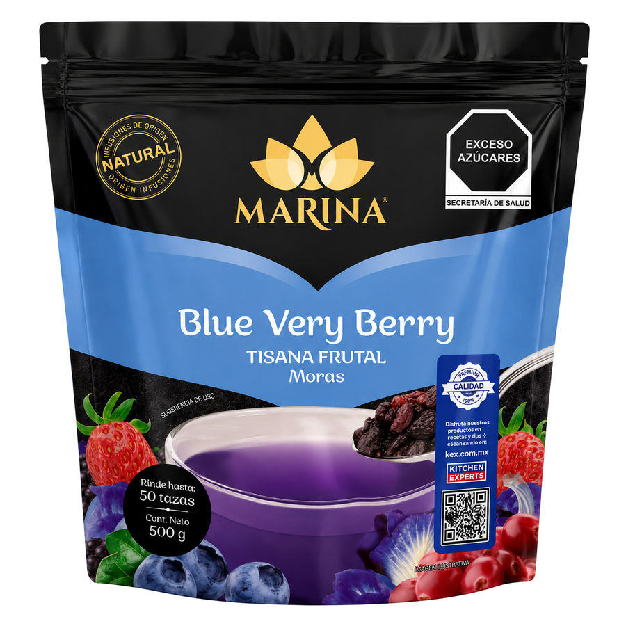 Tisana Frutal Moras Blue Very Berry Marina Bolsa 500 Gramos